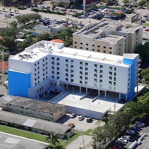 Aerial view of a building