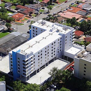 Aerial view of a building